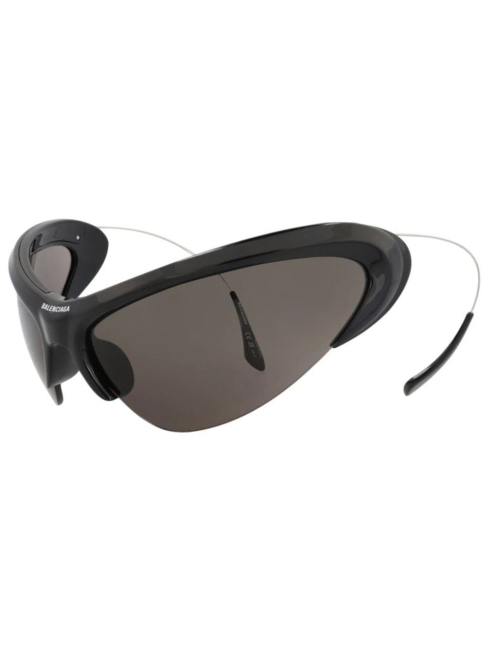 New Balenciaga Women's Sunglasses Shield Wrap Bio Injection Frame Unisex Black